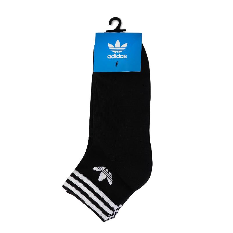 Adidas 襪子Trefoil Ankle 黑白條紋男女款短襪低筒襪三葉草愛迪達3雙入EE1151 - PChome 24h購物