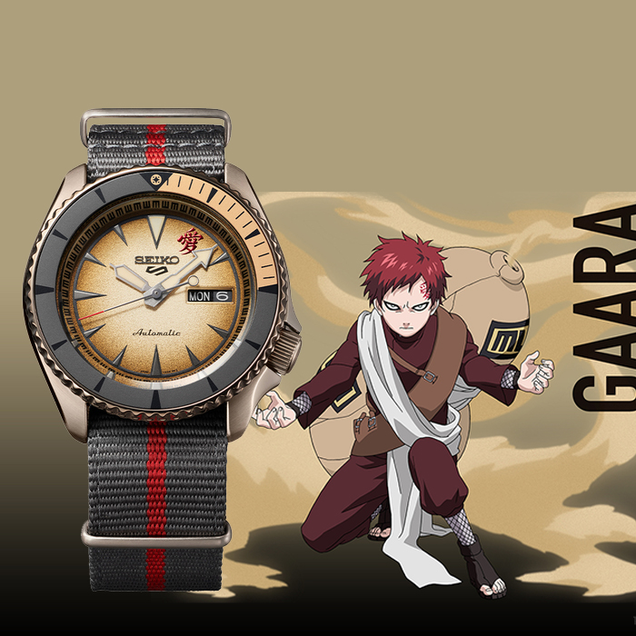 ※我愛羅※ SEIKO 精工5 Sports x 火影忍者我愛羅聯名限量機械錶(SRPF71K1