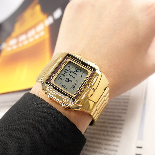 CASIO / DB-360G-9A / 卡西歐DATABANK系列復刻潮流世界時間不鏽鋼手錶金色36mm - PChome 24h購物