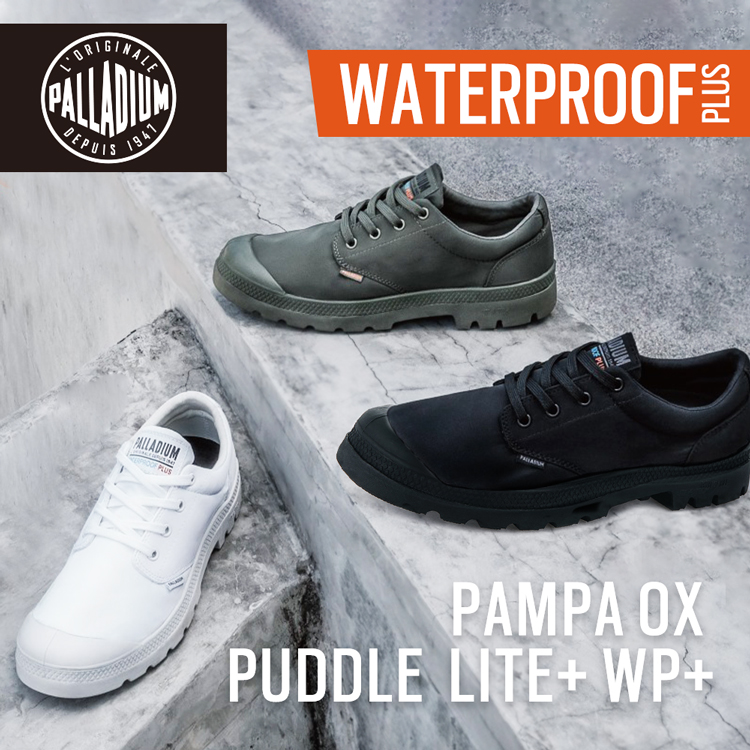 PALLADIUM PAMPA OX PUDDLE LITE+ WP+輕量防水鞋-中性-黑- PChome 24h購物