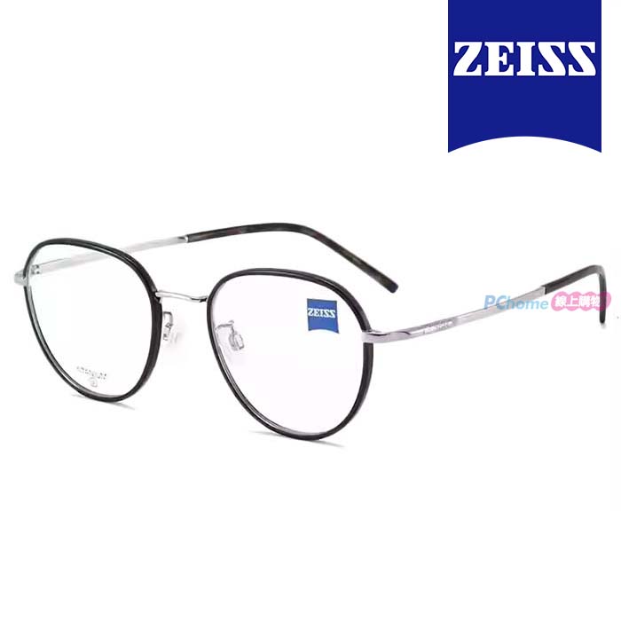 【ZEISS 蔡司】鈦金屬光學鏡框眼鏡ZS22111LB 002 橢圓框眼鏡黑框 