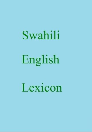 Swahili English Lexicon(Kobo/電子書)