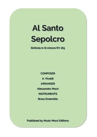 AL SANTO SEPOLCRO Sinfonia in Si minore RV 169(Kobo/電子書)