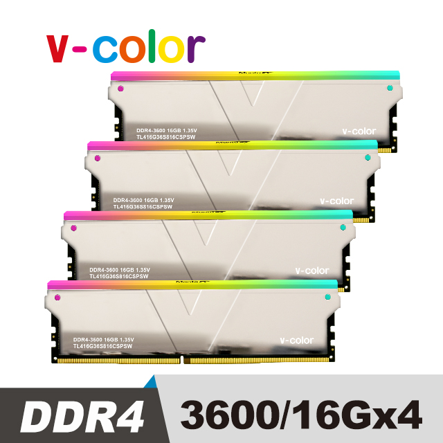 v-color 32GB DDR4-3600（16GB×2）ホワイト DDR4 | 32GB (16GBx2) | Skywalker Plus | Overclocking Memory | U-DIMM