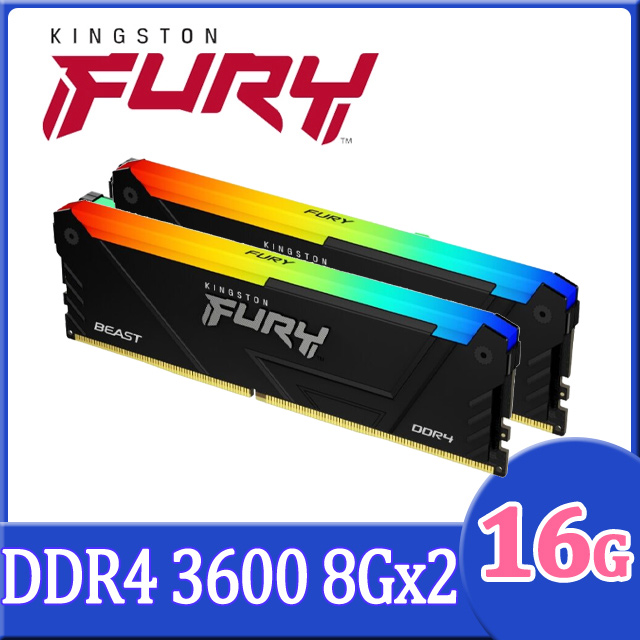 Kingston 金士頓FURY Beast 獸獵者DDR5 5600 64GB(32GBx2) RGB桌