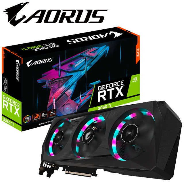 技嘉 AORUS GeForce RTX™ 3060 Ti ELITE 8G (rev. 2.0) 顯示卡