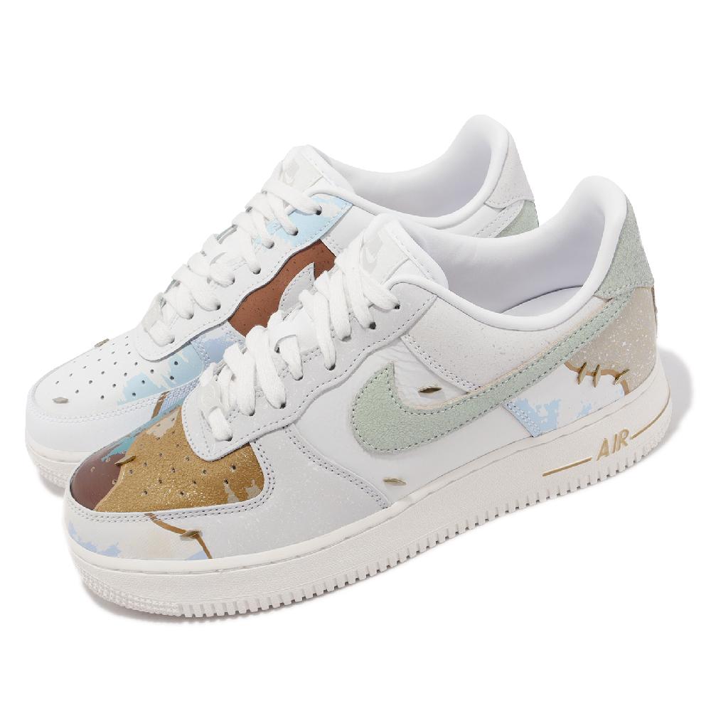 Nike 休閒鞋Air Force 1 07 PRM 男鞋女鞋白Patchwork 拼接AF1 龜裂