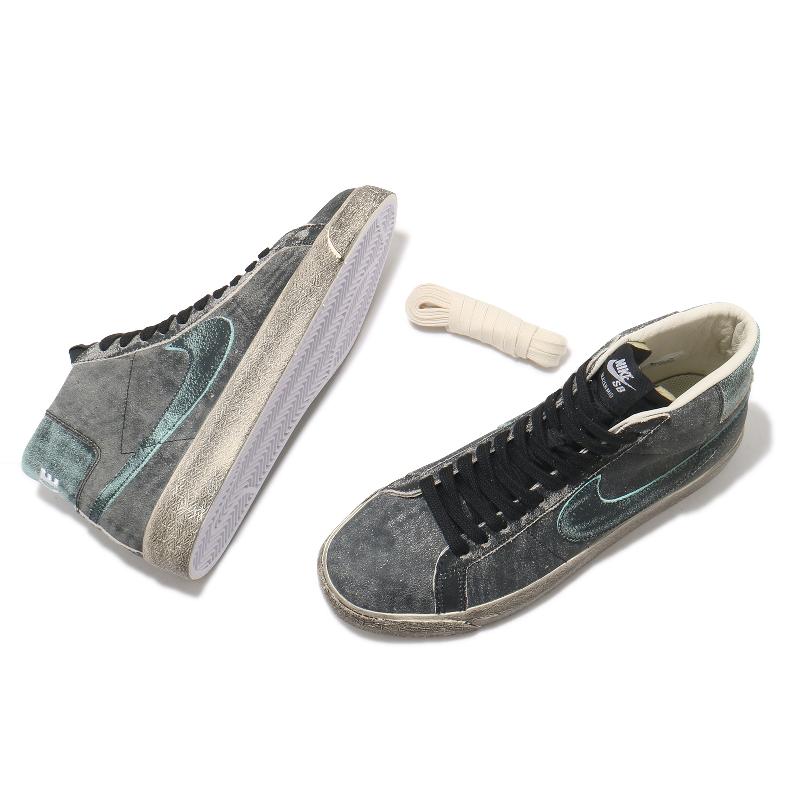 Nike 滑板鞋Blazer Mid Premium 男鞋SB 舒適避震仿舊設計球鞋穿搭黑灰DA1839-001 - PChome 24h購物