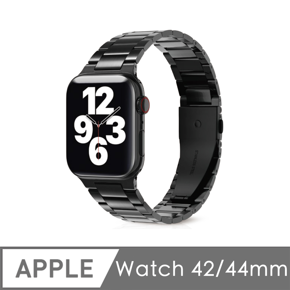 PATCHWORKS Apple Watch不鏽鋼錶帶 42/44/45mm專用-黑Apple Watch 1-7代&amp;SE 適用