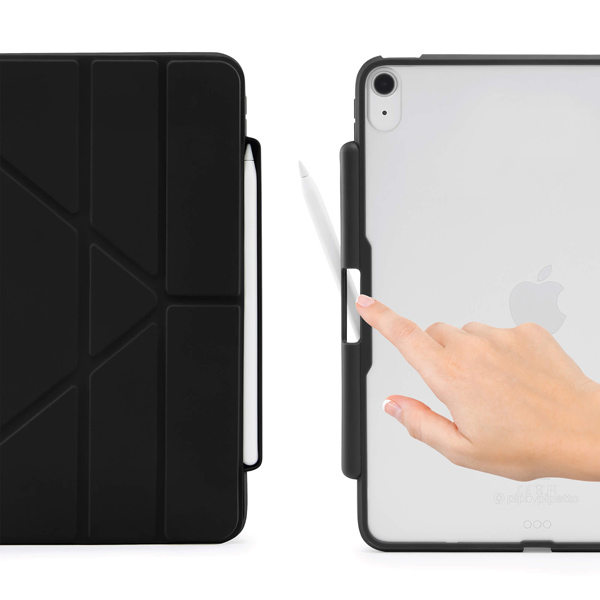 Pipetto Origami Pencil 2022 iPad Air 5 (10.9 吋) 含筆槽支架保護套, 灰