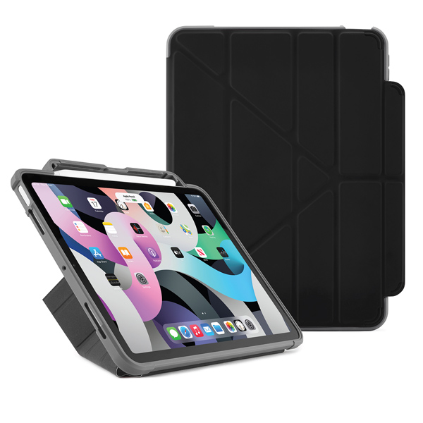 Pipetto Origami Pencil Shield 軍規 2020 iPad Air 4 (10.9 吋) 含筆槽支架保護套, 深藍