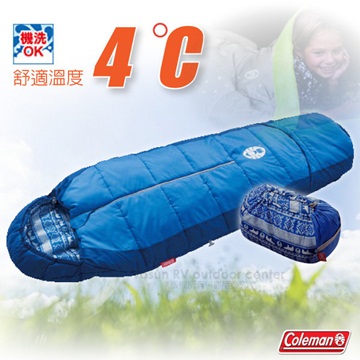 【美國 Coleman】C4 2段可調式化纖睡袋4度C(可耐寒至-1℃/溫度調節)_CM-27270 海軍藍